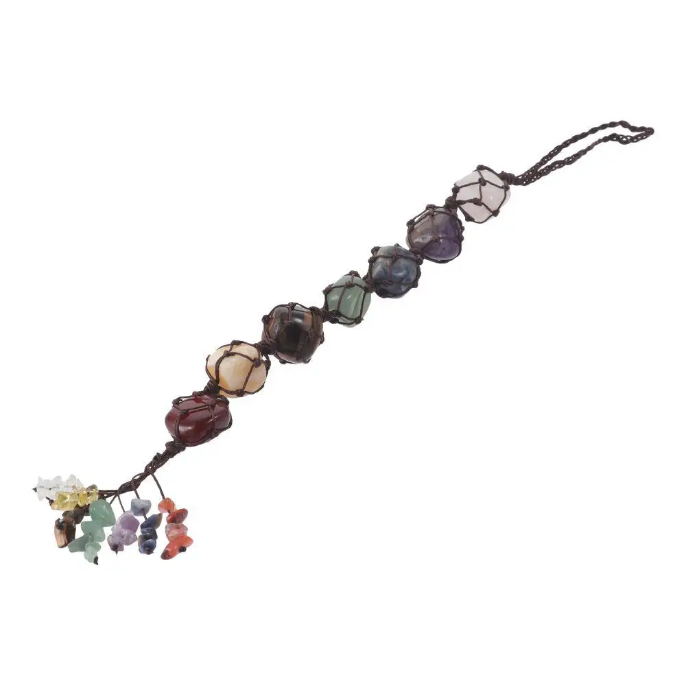 Stone 7 Chakras Healing Crystals Stone Is about 15-20mm, with A Total Length of 35CM 7 Chakra Home Interior Decoration