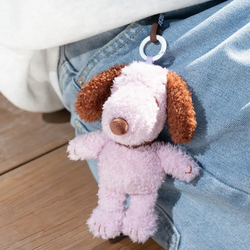 Kawaii Snoopy Plush Doll Keychain Soft Cartoon Stuffed Pendant Portable Bag Hanging Accessory Fashion Decorative Gift Ornament