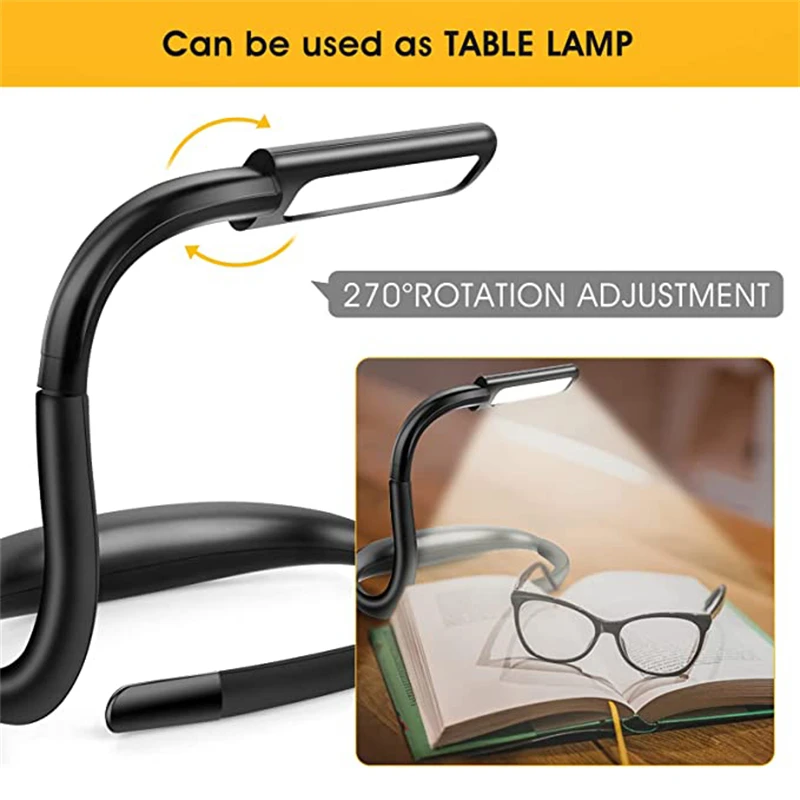 LED Neck Reading Light Dimmable Handsfree Neck Book Light Rechargeable HandsFree LED for Camping Lighting Read Night Lights