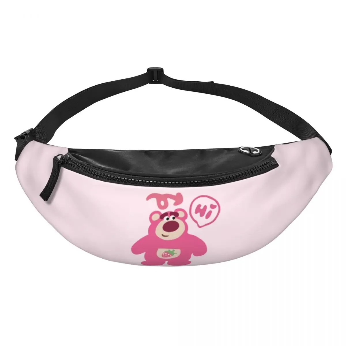 Custom Hello Lotso Huggin Strawberry Bear Fanny Bag Crossbody Waist Pack Men Women Cycling Camping Phone Money Pouch