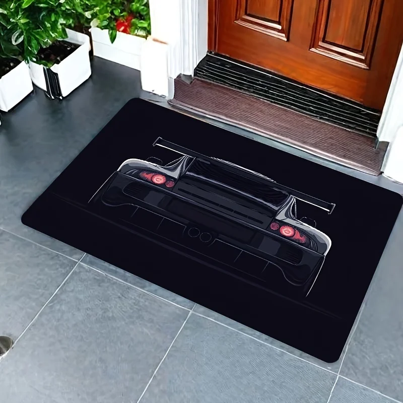 Black racing door mat, suitable for elegant home decoration, adding unique charm to your doorstep