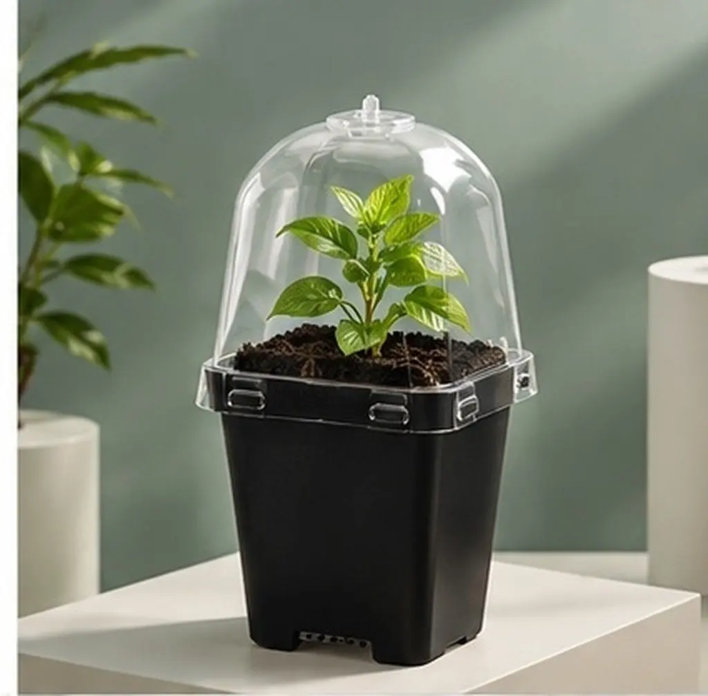 10Pcs Plastic Plant Nursery Pots Thickened Square Gardening Flower Starting Planter Seedlings Germination Planter Garden