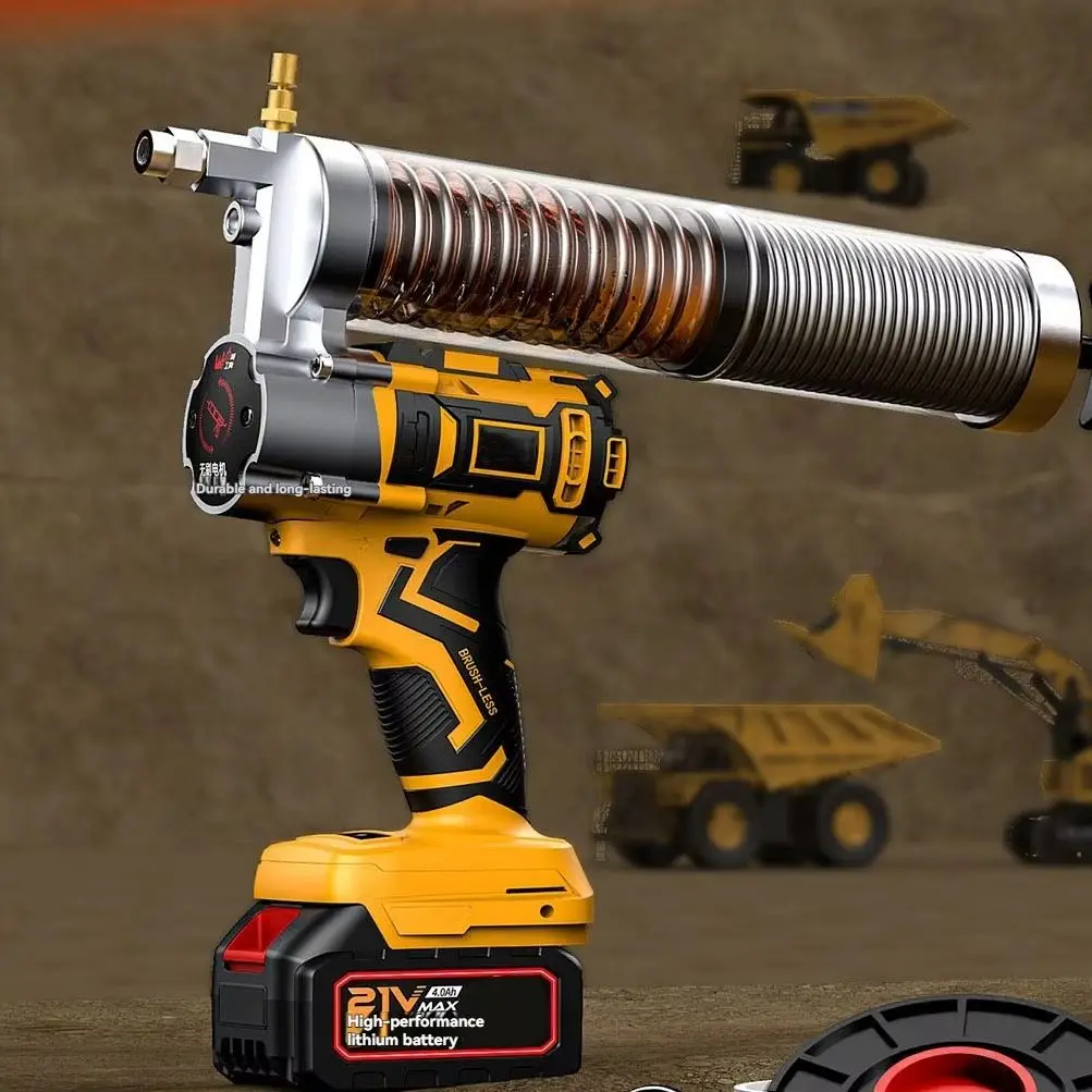 Rechargeable Fully Automatic High-Voltage Cordless Electric Grease Gun Oil Injector Machine Lithium Battery Excavator Specific