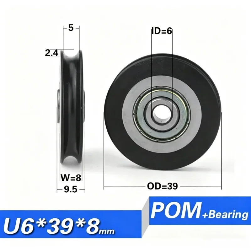 20 Stück U-Nut POM-Rollenrad 608 Nicht-Standard-Kugellager mit höherem Innenring 20-45mm Schiebefenster-Türrolle – Detail 13