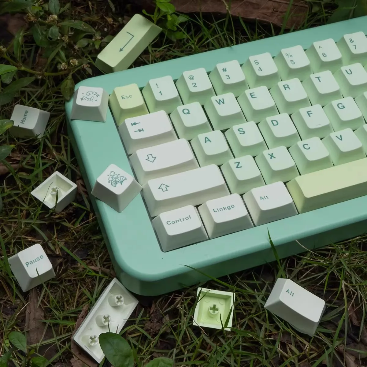 Ginkgo Keycaps143 Keys Cherry Profile Keycaps PBT Material Sublimation For 61/64/68/75/84/87/96/100/104/108 Mechanical Keyboard