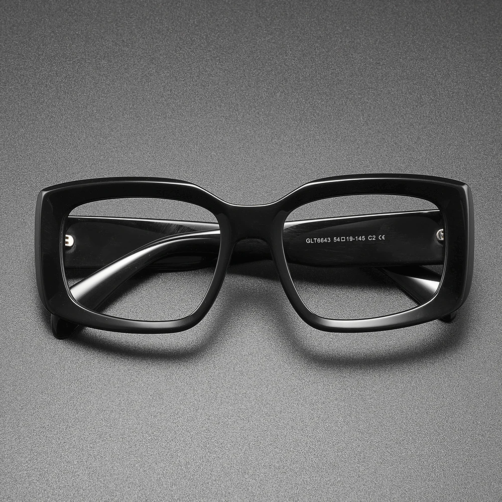 

Thick Japanese Handmade Acetate Frames Black Optical Prescription Eyeglasses Trendy Luxury Designer Glasses Women Accessory Men