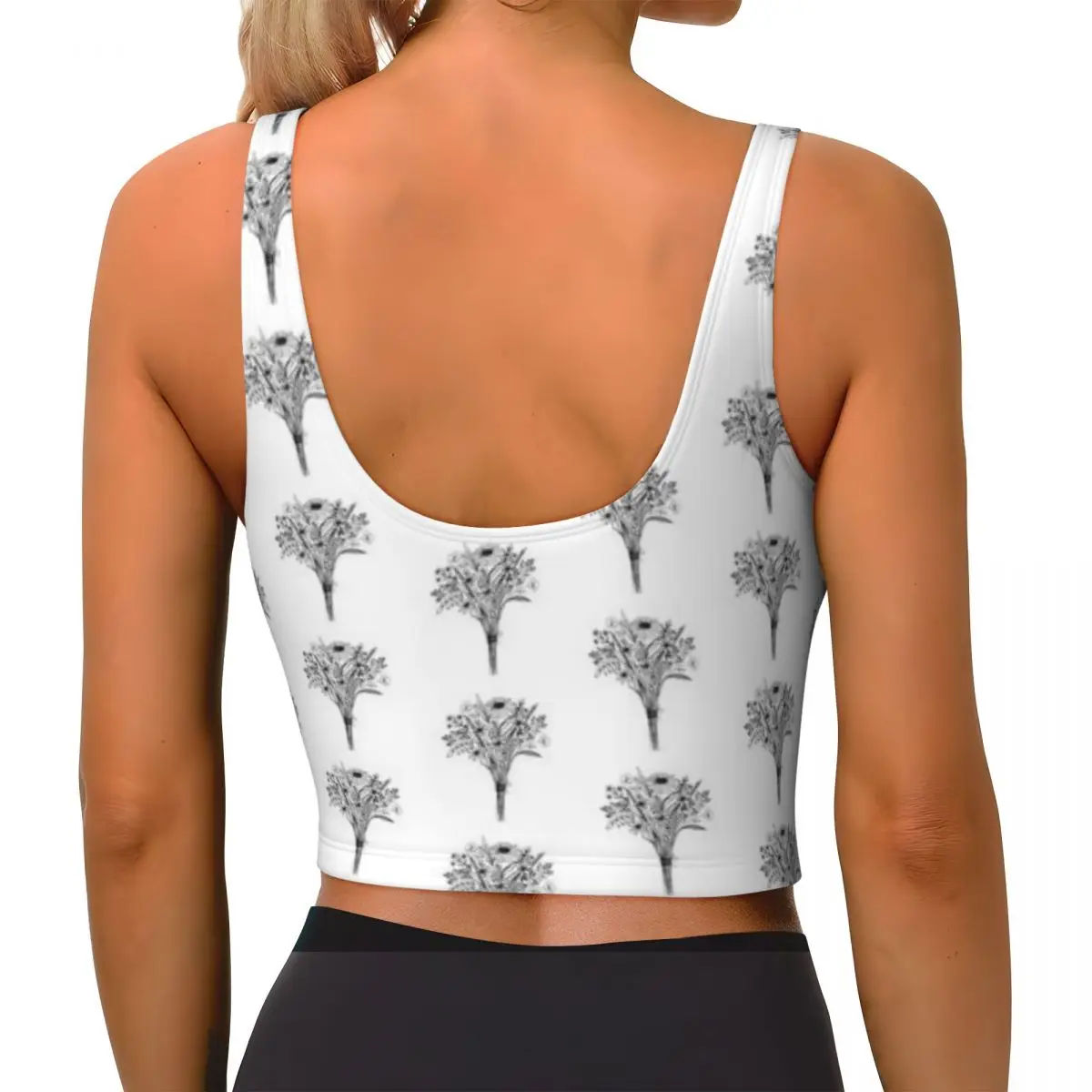High Support Sports Top Bouquet Of Flowers Cardio Training Gym Tank