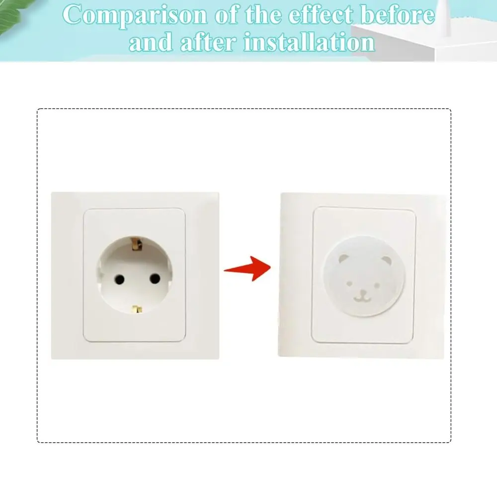 Nouveau couvercle de prise électrique en plastique ours couvercle de verrouillage de sécurité biphasé protecteurs de prise électrique unisexe sécurité