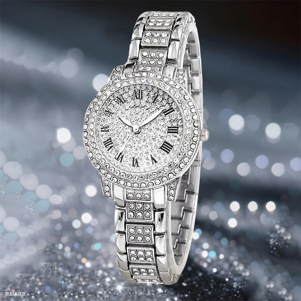 5 قطع ساعة كوارتز نسائية فاخرة ومجموعة مجوهرات حركة كوارتز، ساعة نسائية أنيقة للنساء، هدايا العيد للنساء