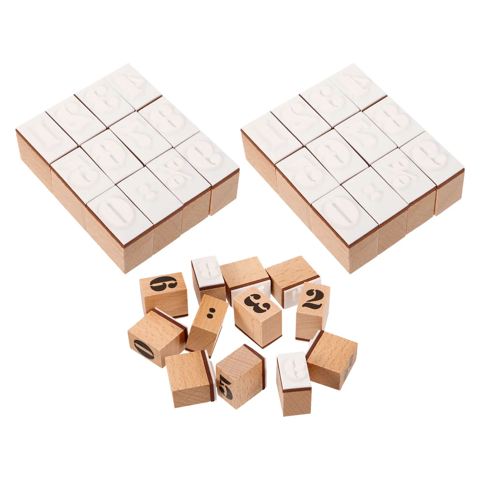 

36Pcs Wooden Number Stamps 0-9 Natural Wood Craft Stamps for Journaling Scrapbooking DIY Date Recording Vintage Decorative Stamp