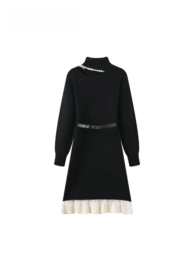 

plus Size Long Sve Dr Women's Early Spring New Design Sensation Small Fraance Sle Dr Casual Hollow out Loose Fit