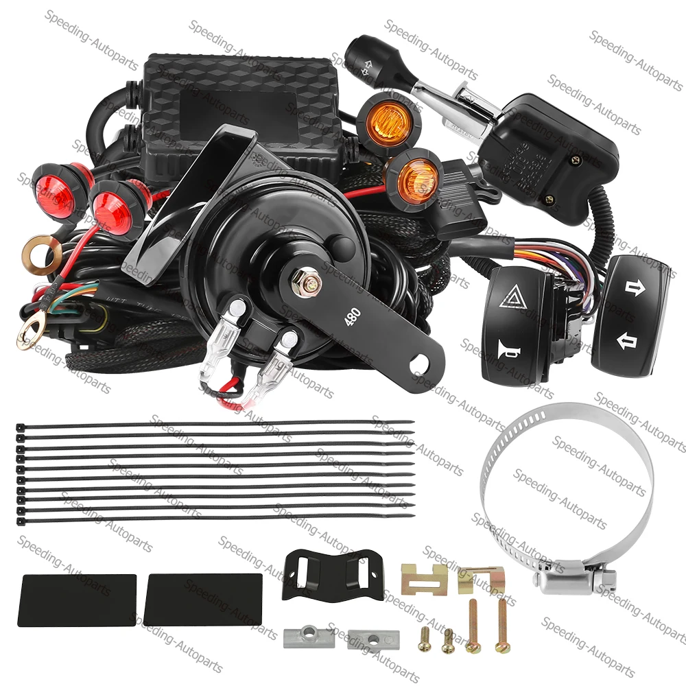 

For Can-Am Defender & Defender MAX 2016-2025 UTV Accessories Universal Turn Signal Street Legal Kit Horn Lever Switch Pre-wire