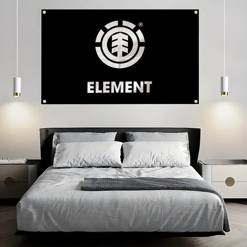 Element Skateboard Logo Flags Flags for Room, Bedroom, Home, Outdoor, Wall Hanging, Concert Print, Background Decor