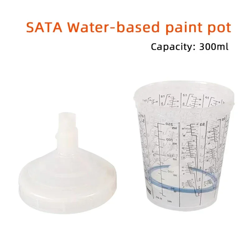 

Пистолет-распылитель для Sata, краска на водной основе, 300 мл, прозрачная одноразовая чашка для смешивания автомобильной краски, аксессуары для горшка-распылителя