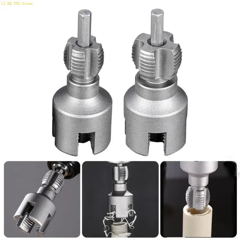 W3JE 3/4'' Water Pipe Inner Hole Opener Electric Drill Hexagonal Tappings Tool Plastic Pipe Internal Thread Openers