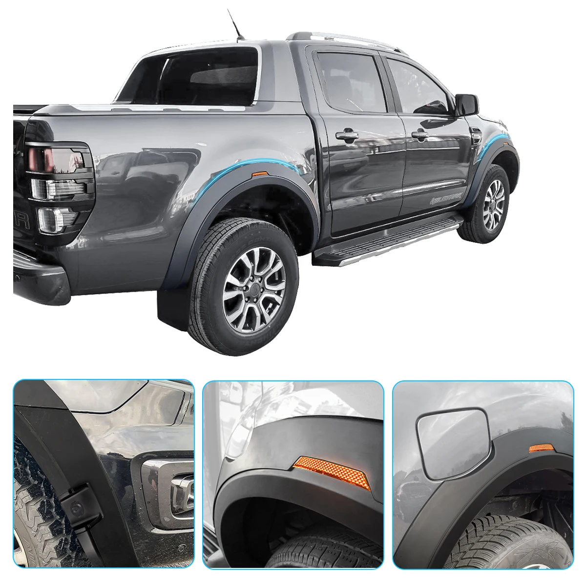 Reflactor Fender Flares Wheel Arch for Ford Ranger Wildtrak XL XLT PX3 2019 2020 2021 2022 Mudguards 4X4 Car Accessories