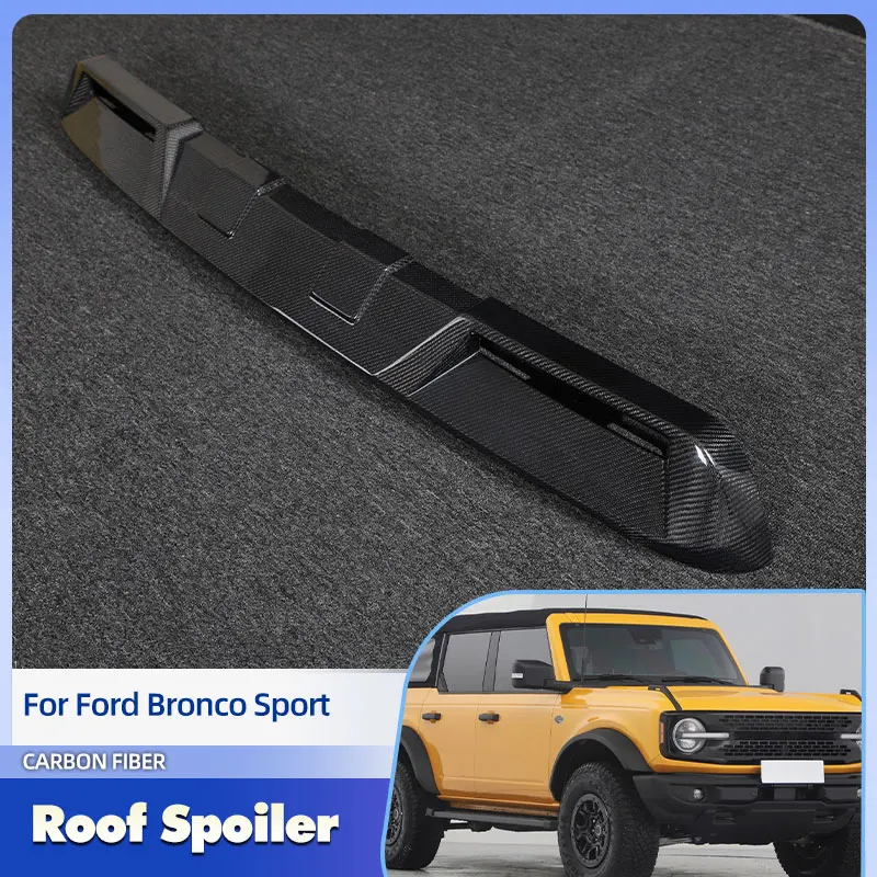 سقف السيارة الأمامي أجنحة سبويلر ألياف الكربون لفورد برونكو الرياضة فائدة 2021 2022 2023 سباق سبويلر الجبهة العلوي الشفاه طقم الجسم