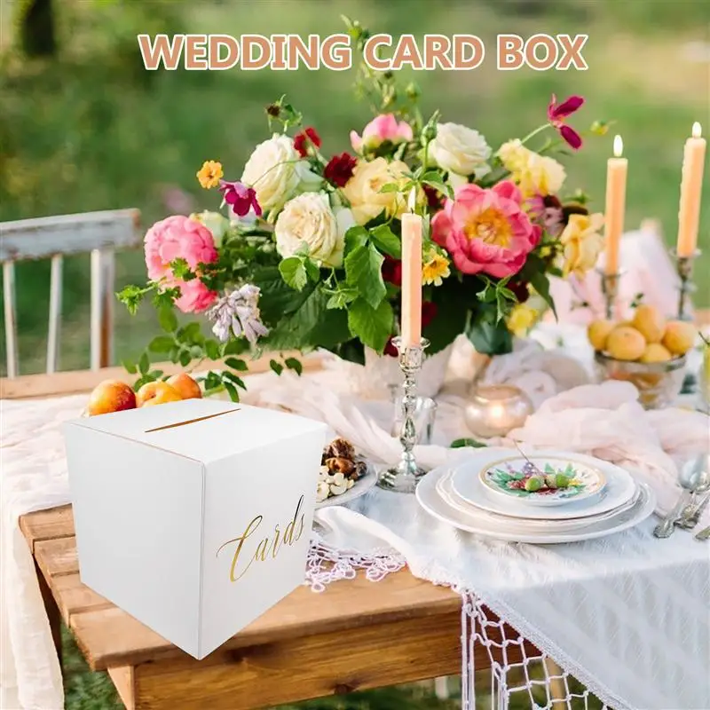 Caja de tarjetas de boda, sobre, caja receptora de tarjetas de dinero para recepción de boda, graduación, fiesta de cumpleaños, Baby Shower