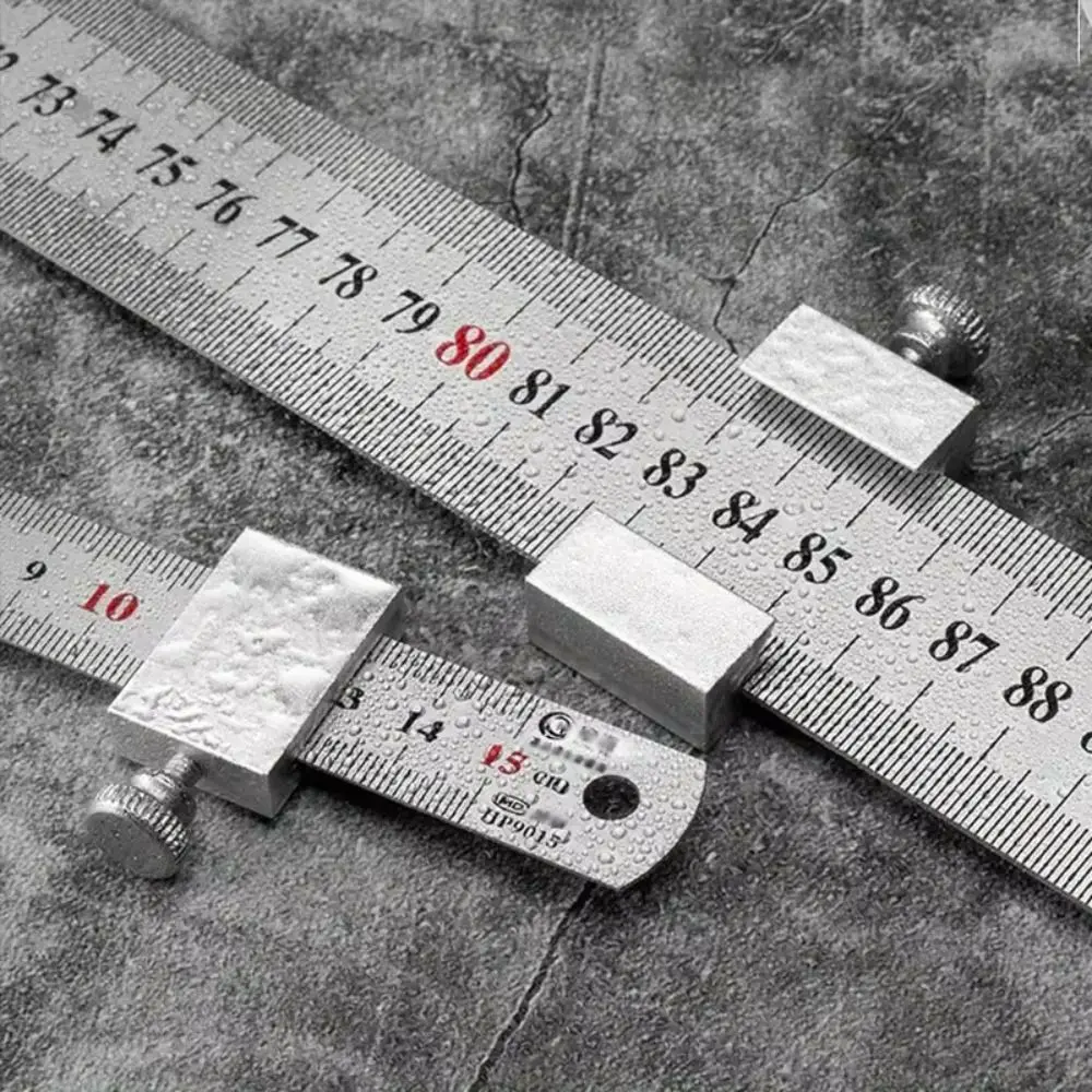 Metal Carpenter Woodworking Steel Ruler Clear Scale Heavy Duty Straight Ruler Gauge Corrosion Resistant Precise Ruler Block