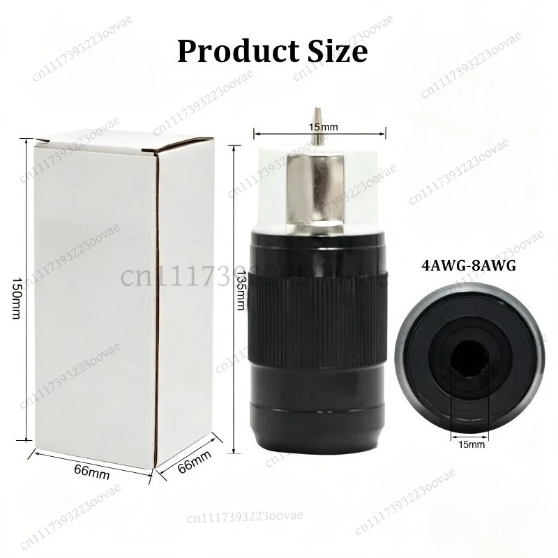 Df 50A Generator Connector NEMA SS2-50R, 125/250V 4-Pin Straight Blade 3 Pole Marine Shore Power Connector for USA Canada