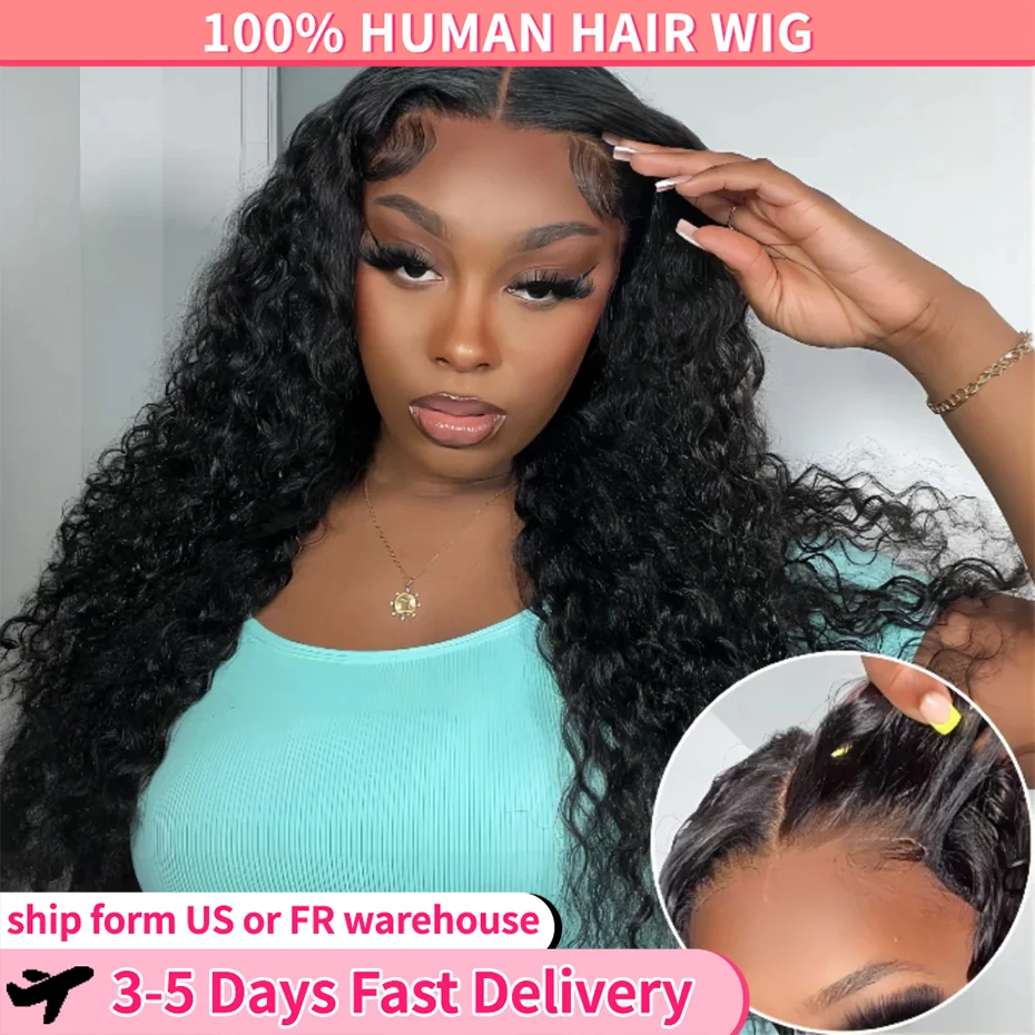 Ready To Wear Glueless Wigs Human Hair Deep Wave 5x5 4x4 Lace Closure Wig Pre Cut For Women 13x4 HD Lace Frontal Wig Pre Plucked