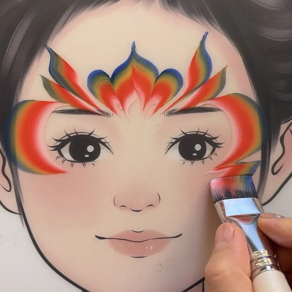 طلاء الجسم، طلاء الوجه، طلاء فني للجسم، مقبض خشبي احترافي، مجموعة فرش ألوان مائية محمولة متعددة الوظائف