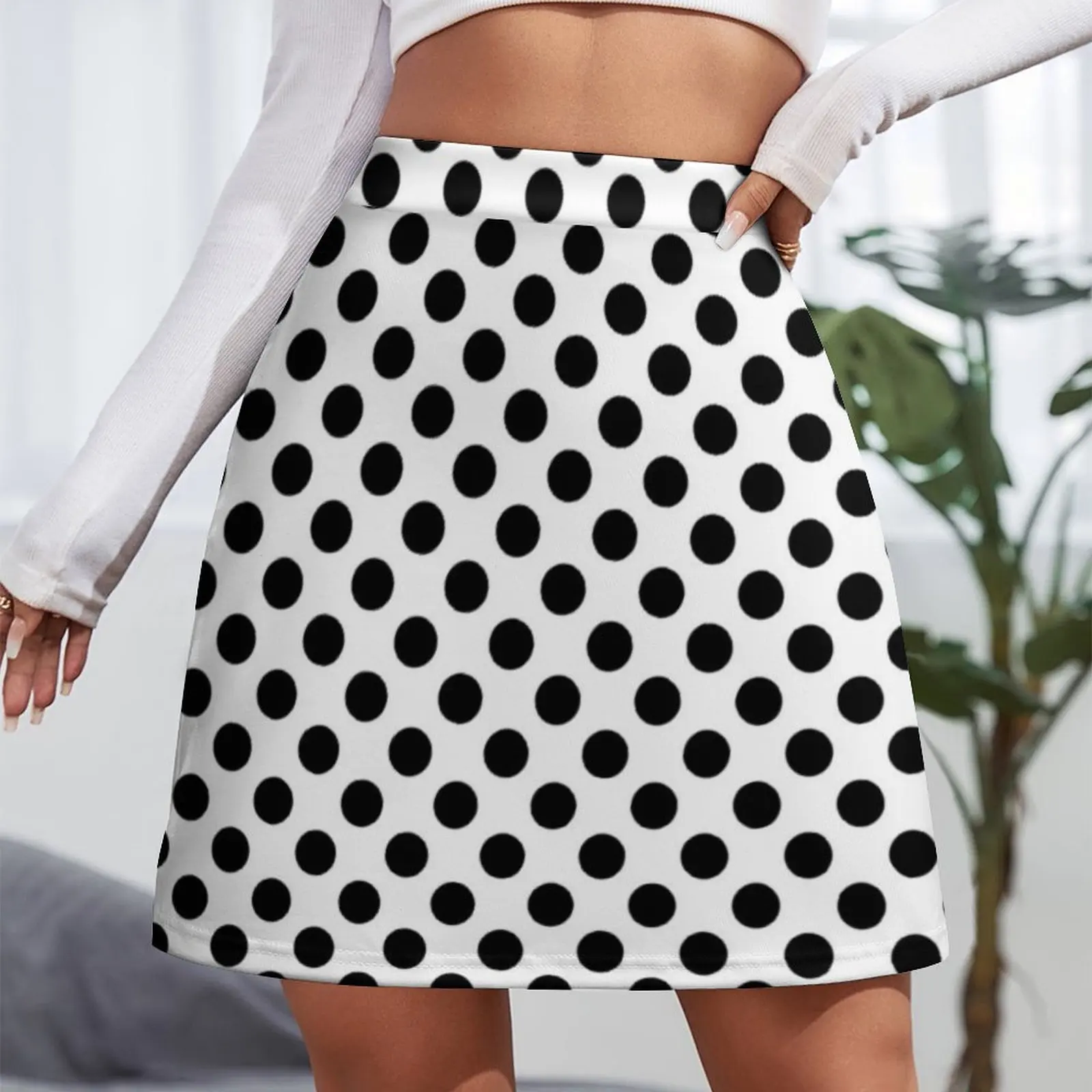 Soft Edge Dot Pattern Black White RPD S008 32 Mini Skirt Short skirt woman new in external clothes Mini Skirt