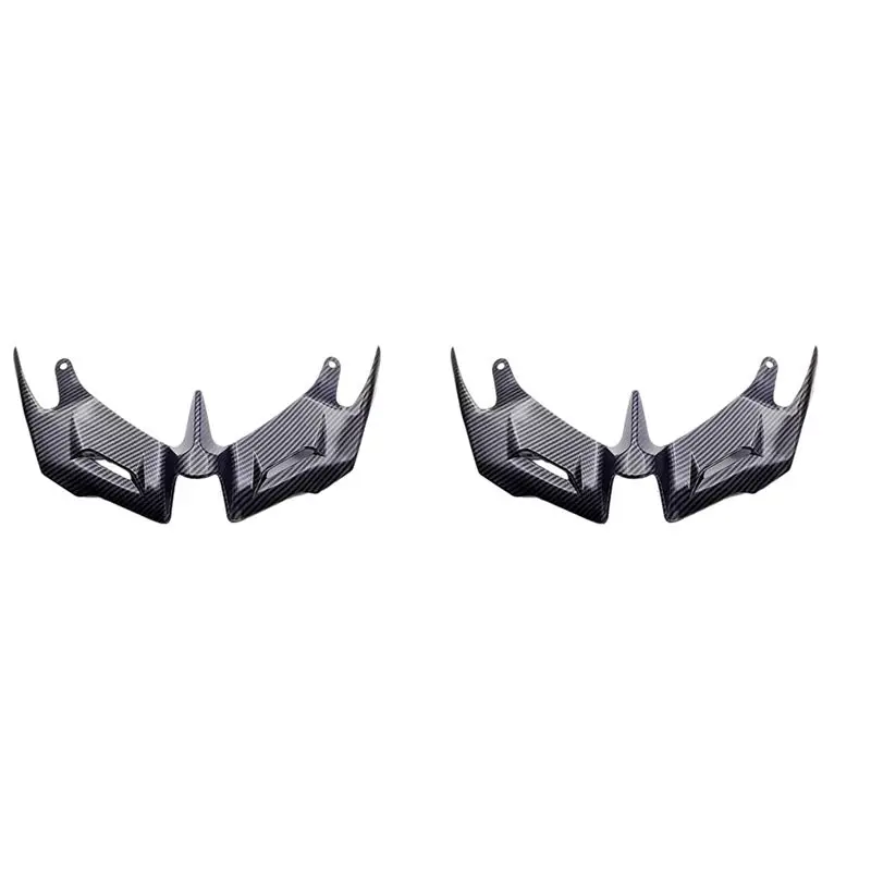 A11M-2X Motorcycle Front Aerodynamic Winglets Windshield Fairing Wing For YZF R3 R25 2014 - 2021 Carbon Fiber Pattern