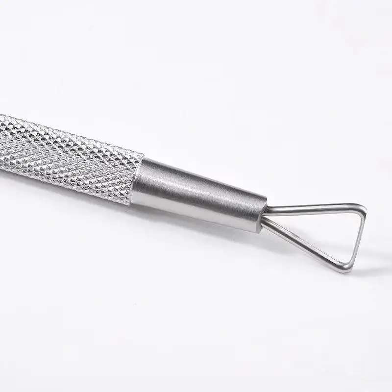 High Quality Nail Polish Remover Tool Silvery Holographic Stainless Steel Gel Nail Scraper for Salon Home Manicure