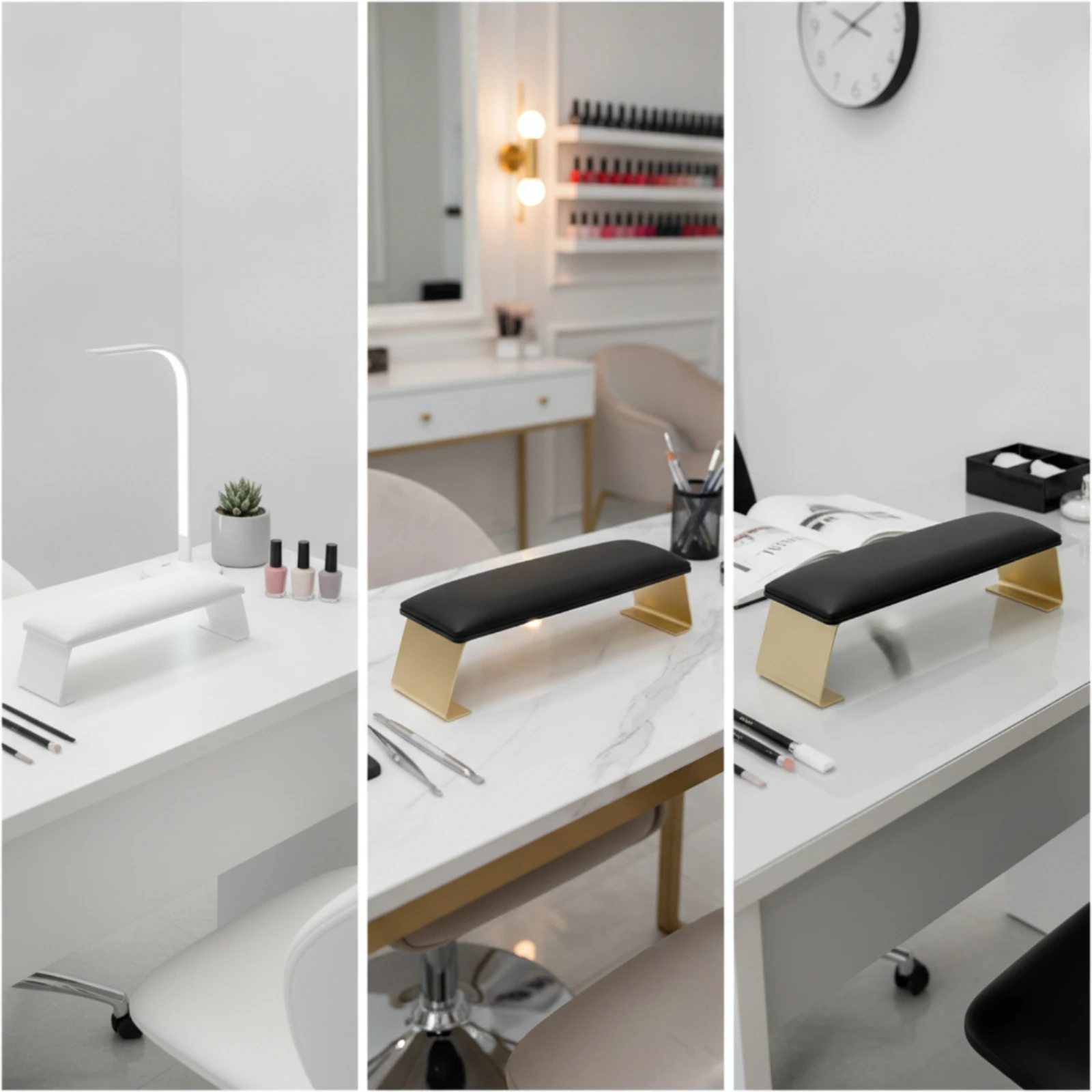Manicure Hand Rest with Metal Legs Padded Nail Hand Rest Furniture Stable Soft for Manicurists, Home Salons