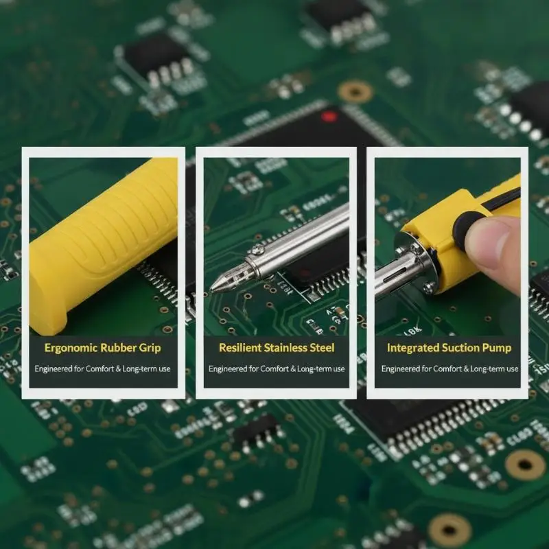30W Electrothermal Solder Sucker Welding Vacuum Desoldering Pump/Soldering Iron/Removal Solder Iron Pen Welding Repair Tool