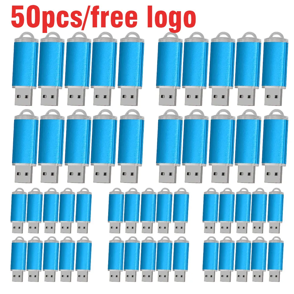 

50pcs/lot Free Custom Logo Metal Pendrive 2gb 1gb Business Gifts USB 2.0 Flash Drive 128mb 512mb 4gb Memory Stick Publicity usb