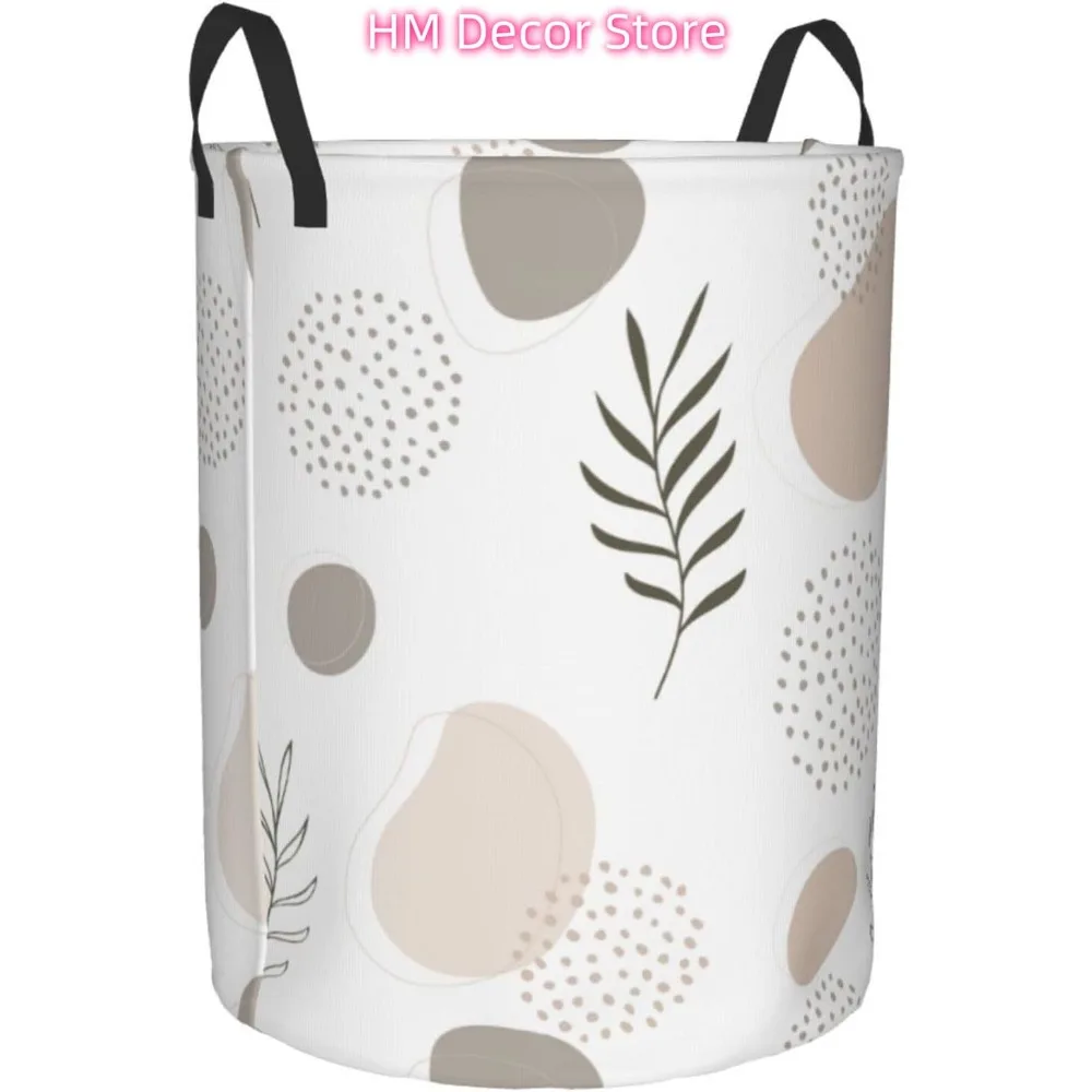 Abstract Forms and Leaves Laundry Basket Waterproof Oxford Cloth Organizer Basket Collapsible Clothes Hamper with Handle Toy Gif