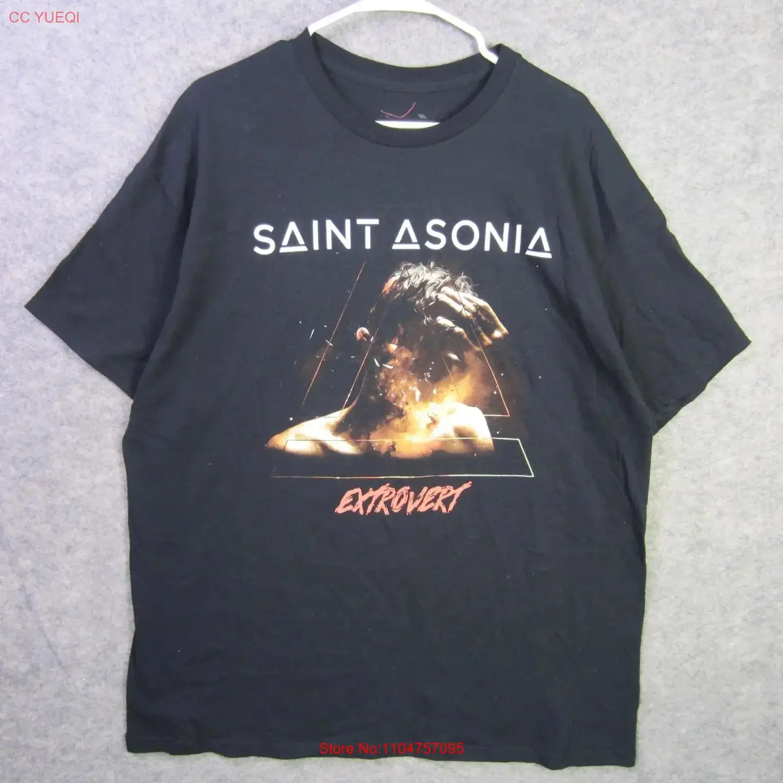 Saint Asonia T Shirt Mens XL Black Extrovert Tour 2023 Band Rock Concert Music vintage Washed Versatile Top For Everyday Wear