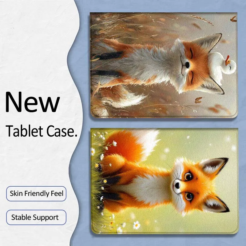 

Fox Cat Cartoon Popular Art For Xiaoxin Lenovo Tab P12 Extreme Legion Y900 Idea Pro GT 12.1 2025 Foldable Tablet Case Gift