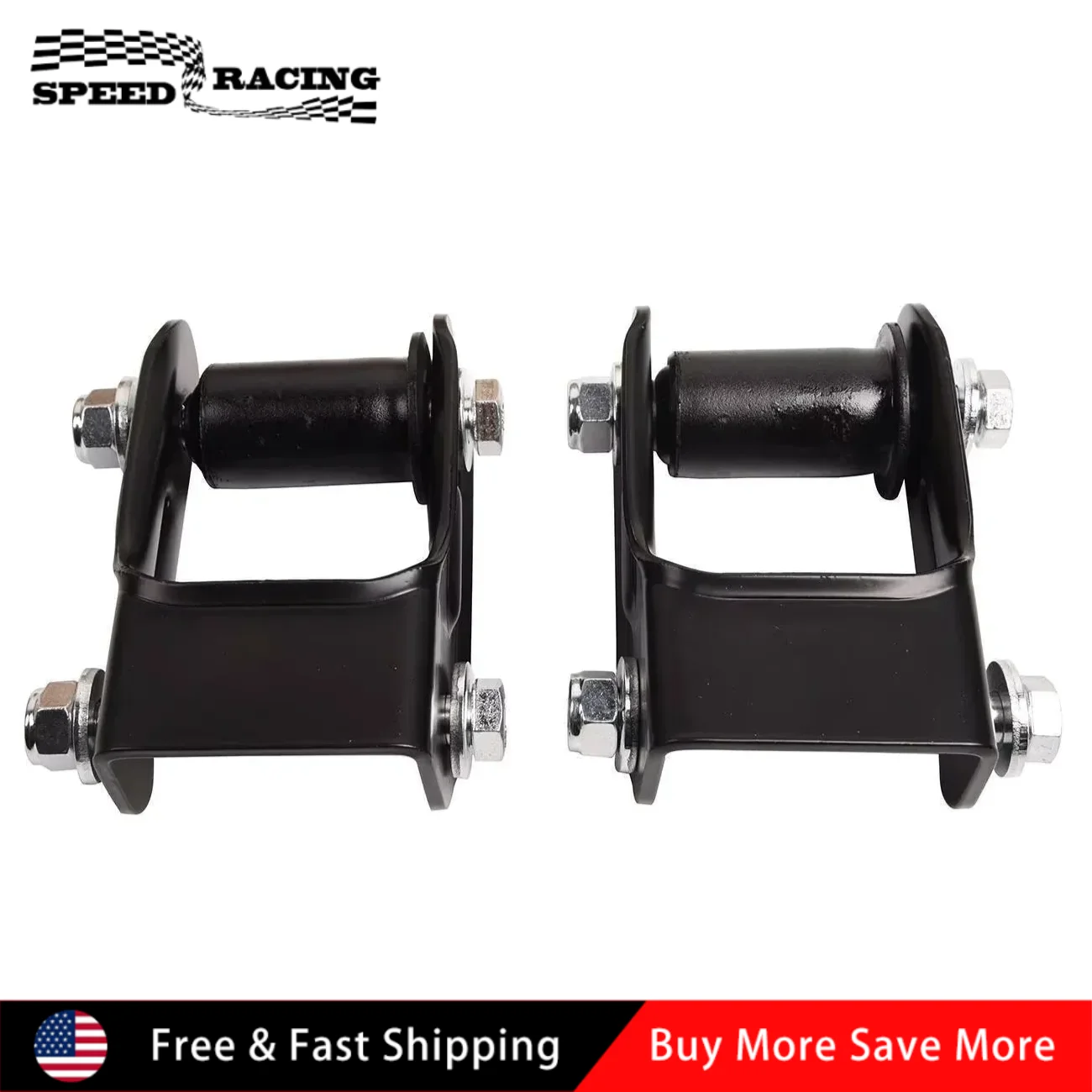 

M1755 722-028 K150382 1 Pair Rear LH & RH Leaf Spring Shackle Kit for 1994-2001 GMC Jimmy S15 1994 Blazer S10 Black