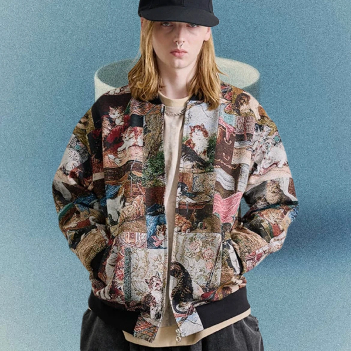 เสื้อแจ็คเก็ตสไตล์เรโทร ทรงหลวม เสื้อยืดคุณภาพดี รุ่น Uncle Small ence Commute Sle ex ort Sve ปิดด้วยซิป