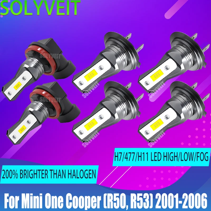 

Светодиодная лампа 477/H9 для фар и противотуманных фар, 4500 лм, для Mini One Cooper (R50, R53) 2001-2006 годов выпуска