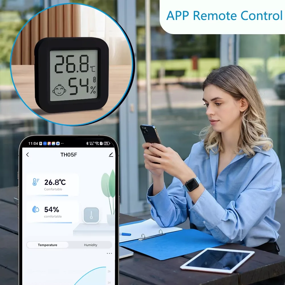 Tuya Smart Home Temperature Humidity Sensor LCD Thermometer Hygrometer Display BT-Compatible APP Support Alexa Google Assistant