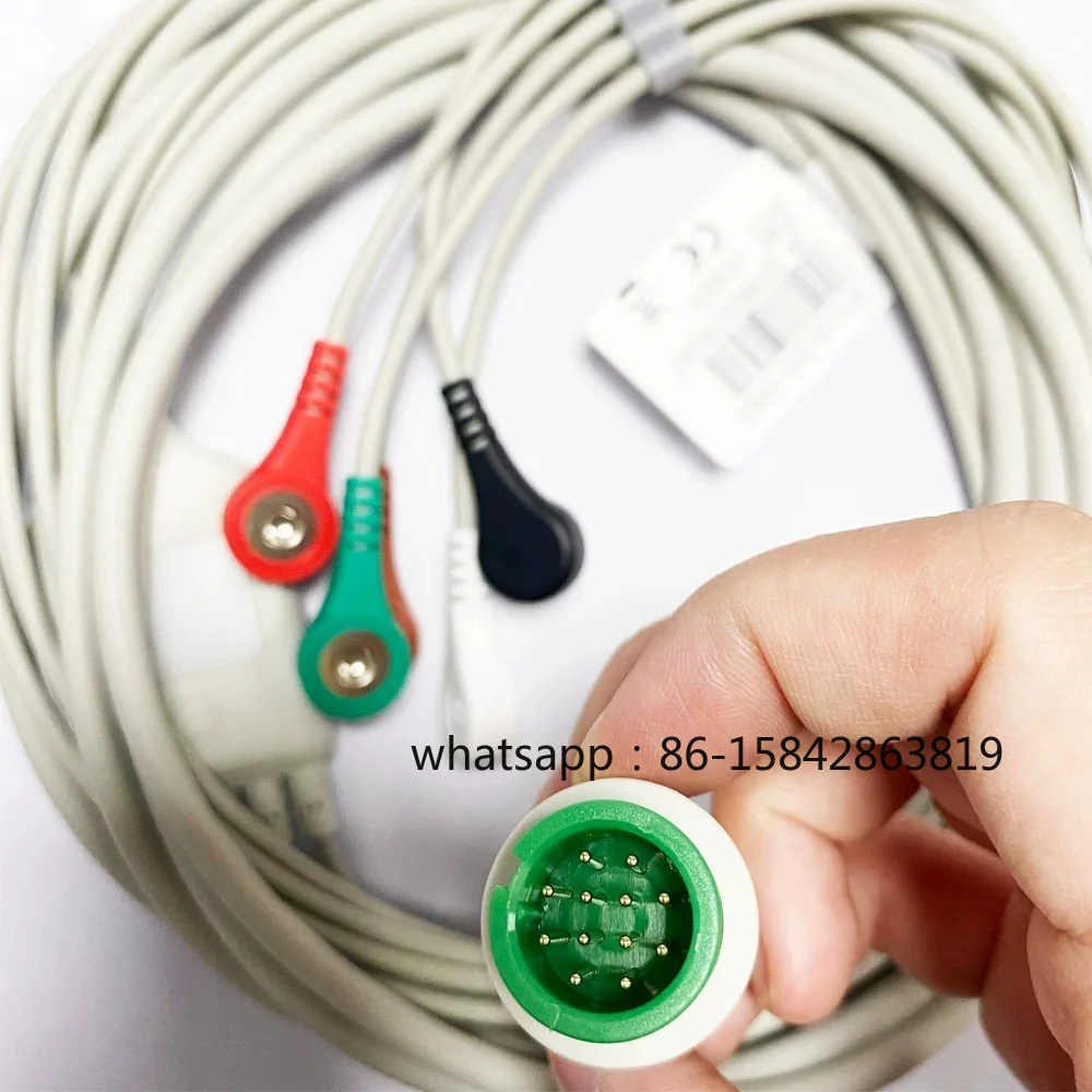 ECG monitor A/Q/S/P integrated five-lead encryption American standard snap-button ECG lead wire
