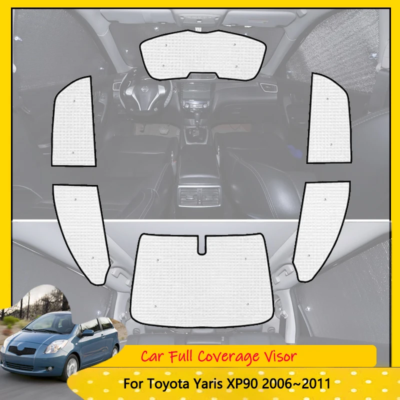 

For Toyota Yaris Vitz Daihatsu Charade XP90 2006~2011 Car Anti-UV Windshield Cover Reflective Visors Full Coverage Sunshades