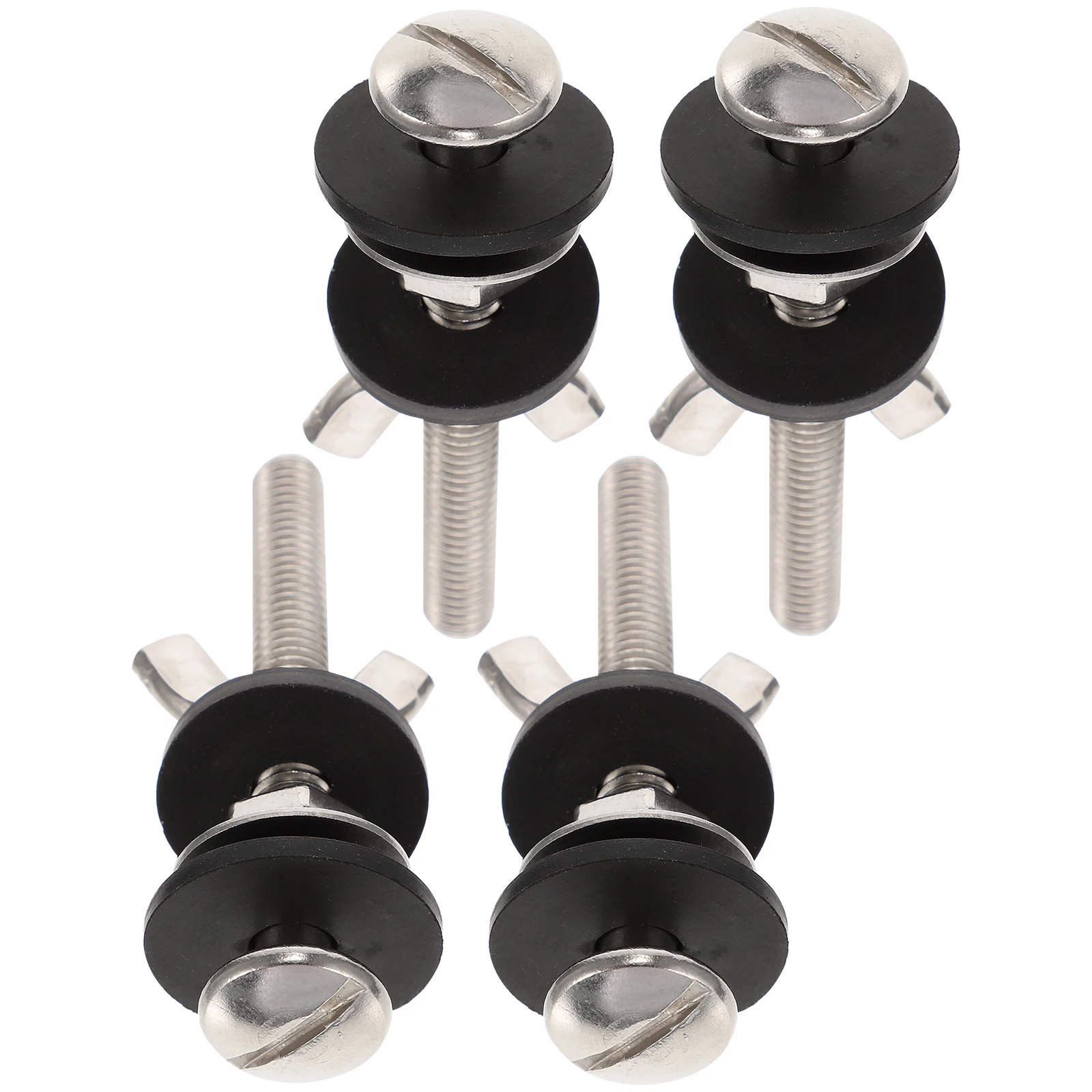 

2 Sets Toilet Tank Bolts High Quality Rubber Stainless Steel Durable Mounting Screws Nuts Replacement Universal Seat Accessories