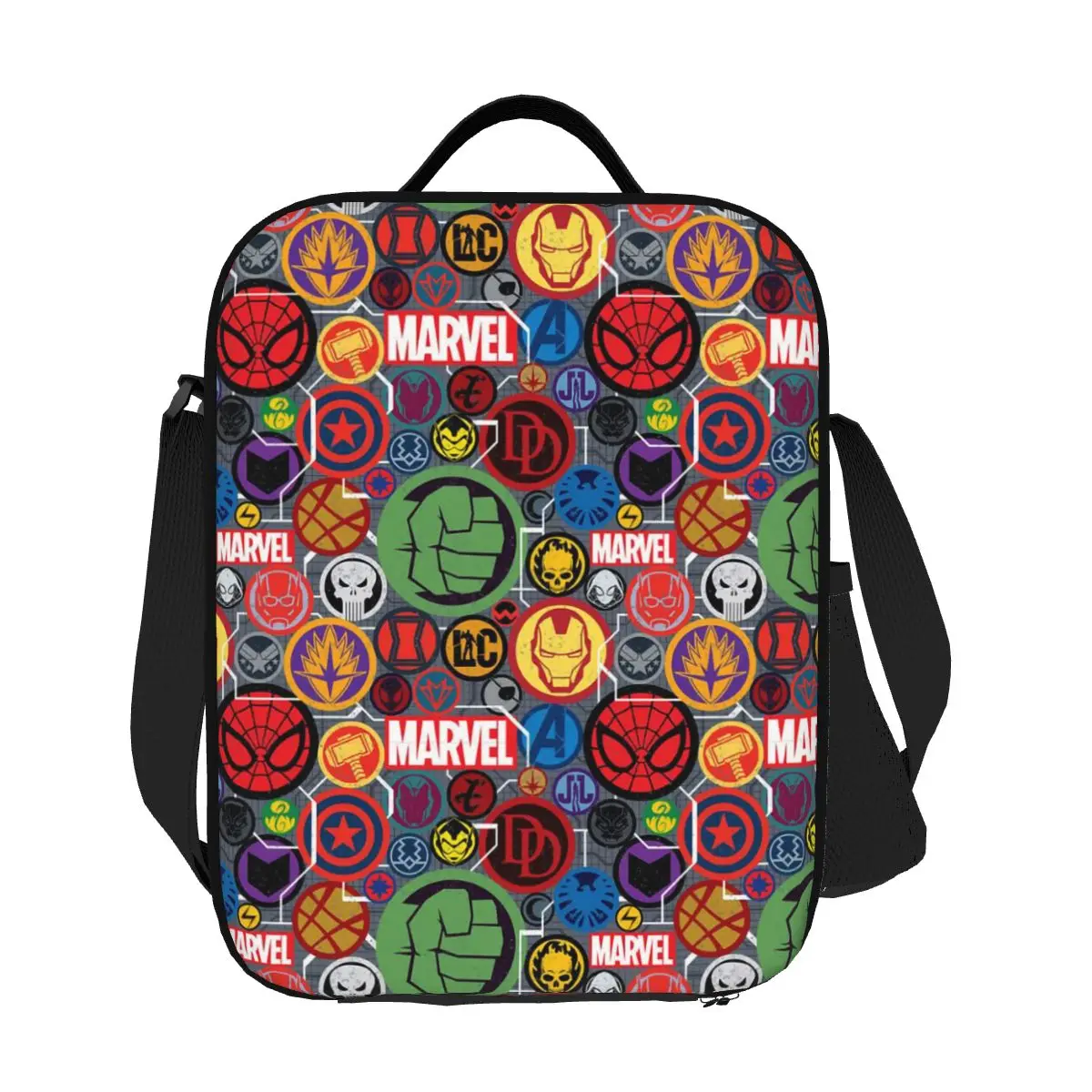

Custom Captain America Comics Portable Lunch Box for Women Leakproof Superhero Cooler Thermal Food Insulated Lunch Bag Work