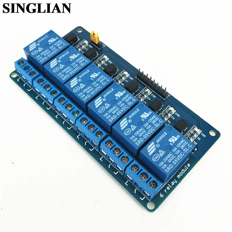 6 Channel Relay Module 6-channel 5V Relay Control Board With Optocoupler protection. 6 Way Relay Expansion Board