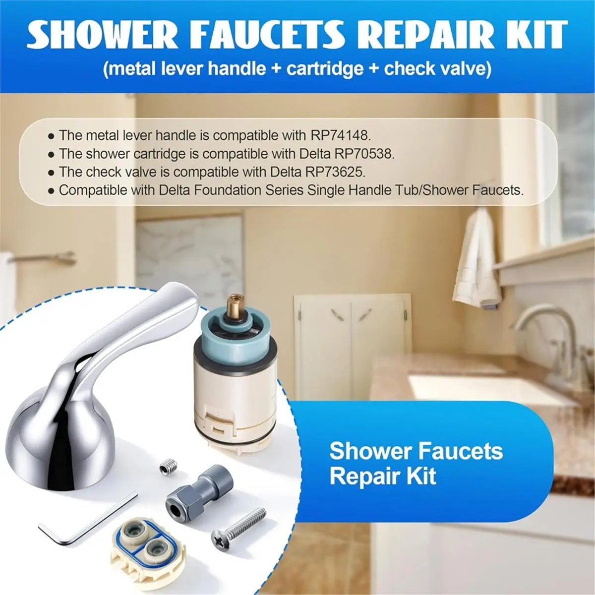A794P ~Pressure Balance Cartridge and Metal Lever Handle Kit,for RP74148/RP70538/RP73625,for Foundation Series