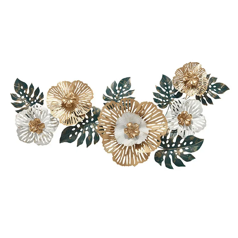 rn-Golden European Chinese Style Wrought Iron Wall Decoration Metal Box StylesGinkgo Leaf Walls Hanging Wind Chime Decor-