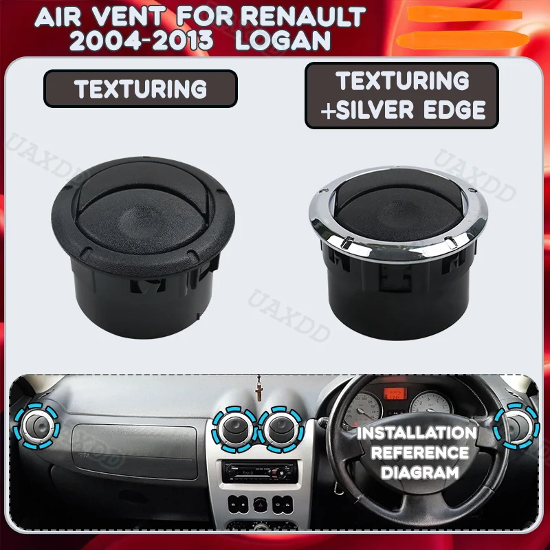 2 Din Air Conditioning Vent Grille Assembly Automotive A/C AIR VENT Car Ventilation Equipment Outlet For 2004‑2013 Renault Logan
