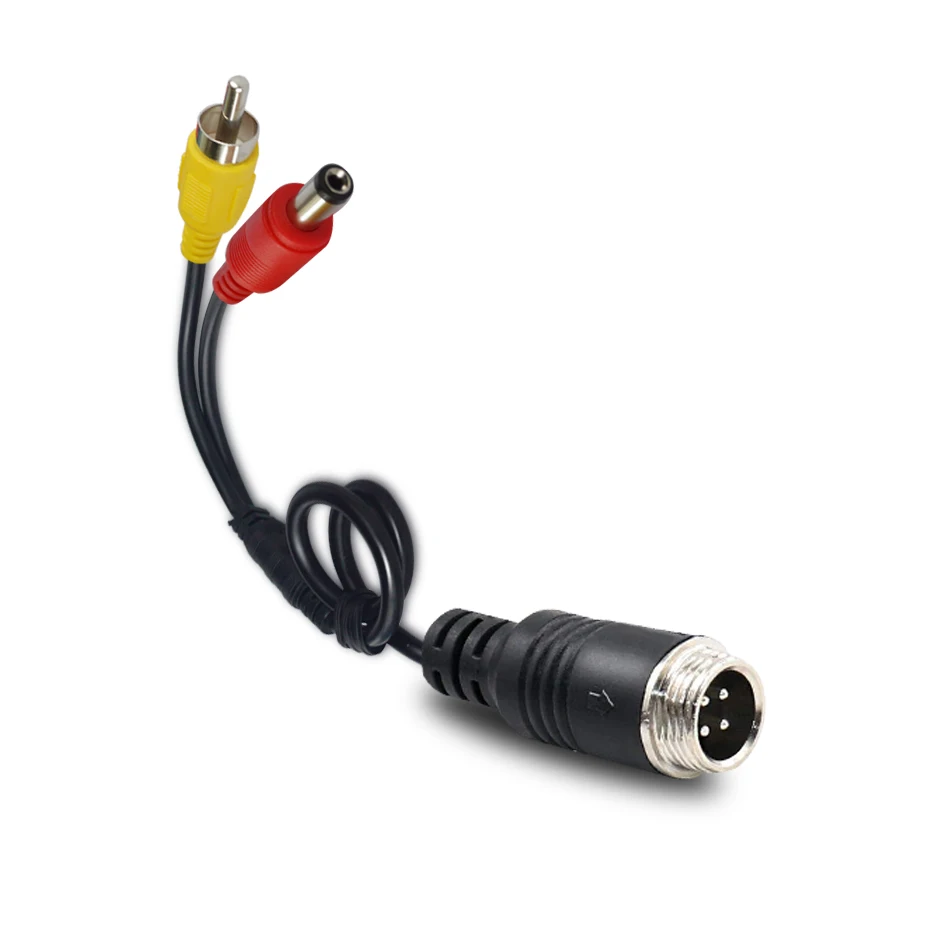 4Pin Aviation Head Male/Female to RCA AV/Female DC Multiple Cable Plug Adapter Converter For Car Rear Camera Monitor，