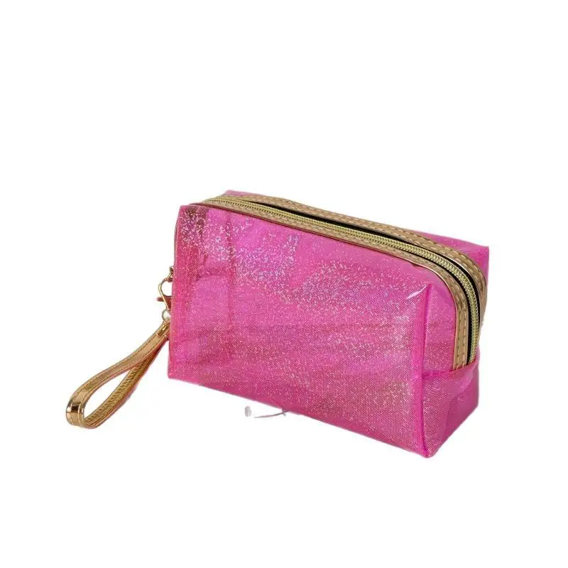 Glitzernde, transparente, wasserdichte Kosmetiktasche aus PVC mit großem Fassungsvermögen für Reisen und Toilettenartikel – Detail 5