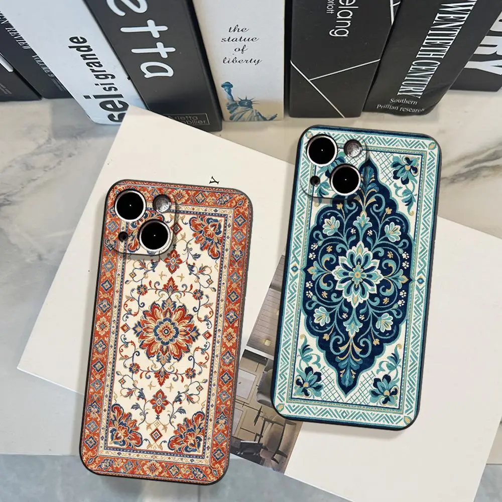 Innovative Persian Carpet Style Phone Case For iPhone 17 Air 16 15 14 Plus 13 12 11 Pro Max 16e Shockproof HD Clear Back Cover